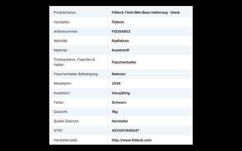 Fidlock Twist Bike Base Halterung