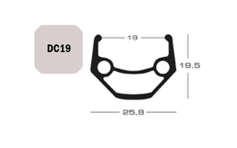 Exal Felge Dc 19 28 36L Schw 19-622 Vl65mm Einfachoesen